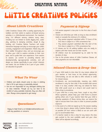 Private Liittle Creatiives Class - Single Class